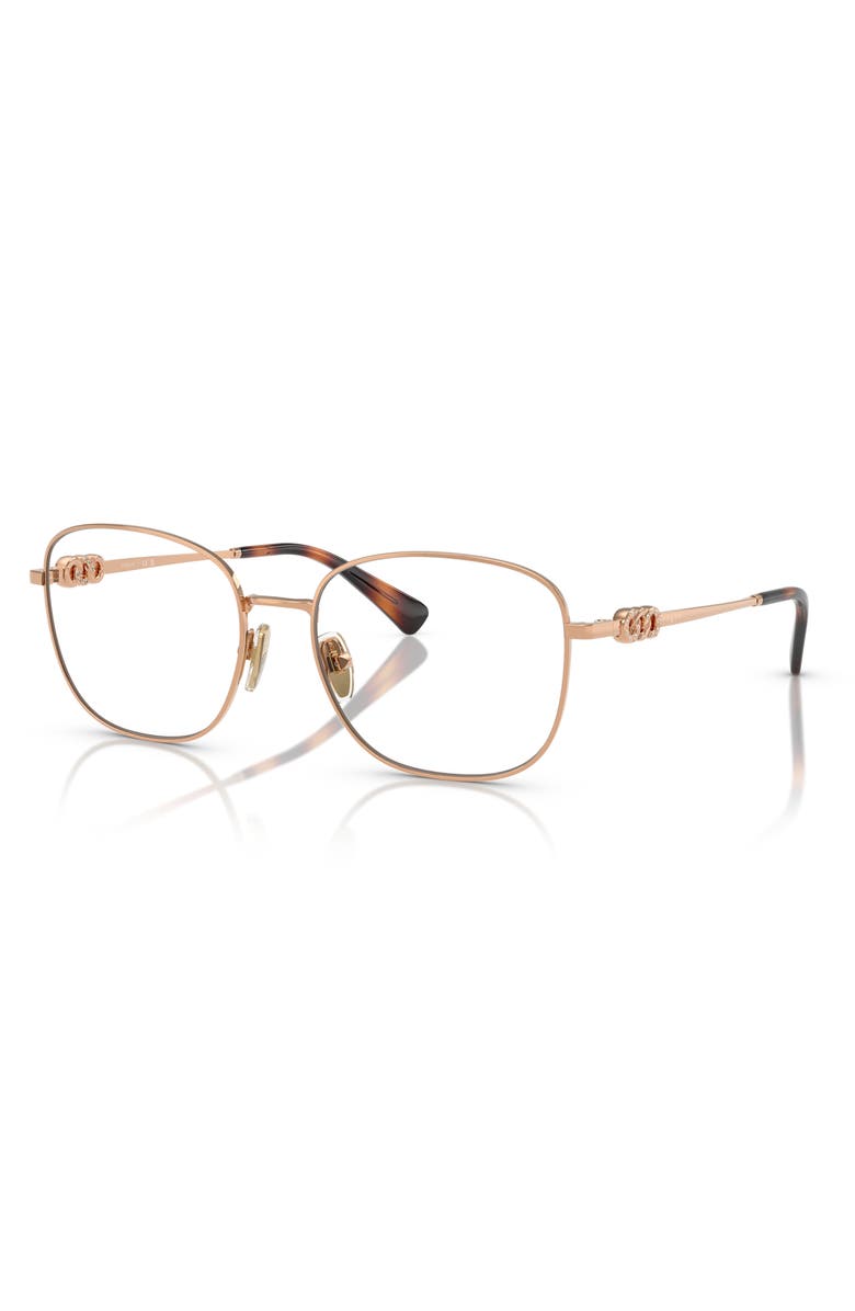 VOGUE 54mm Square Optical Glasses, Alternate, color, Rose Gold