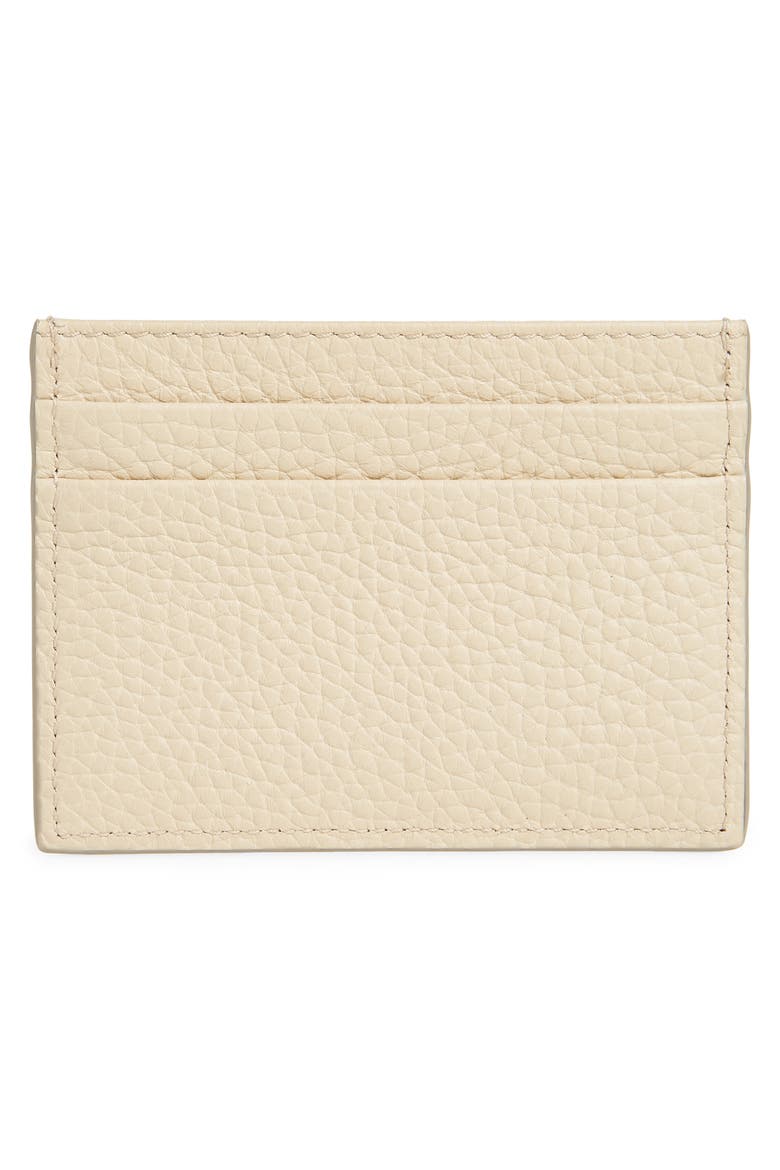 DG Puffy Logo Leather Card Case, Alternate, color, SABBIA 3