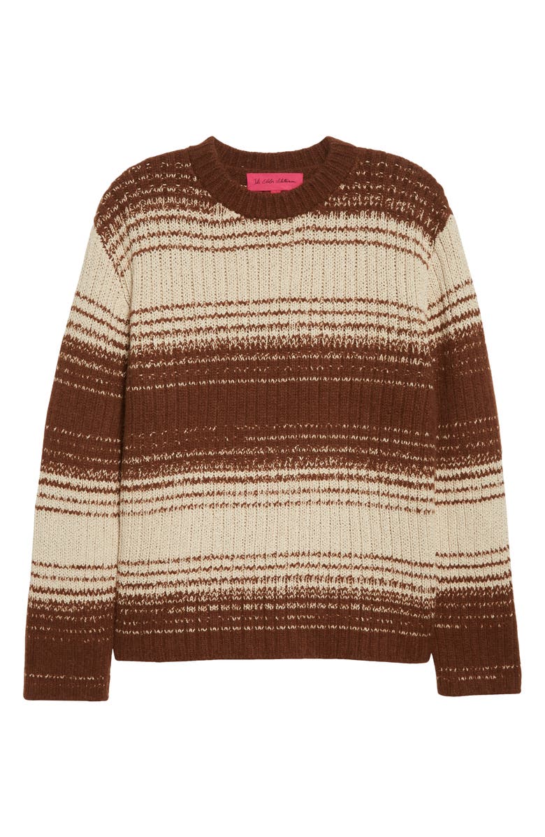 The Elder Statesman Ombré Stripe Cashmere & Cotton Rib Sweater, Alternate, color,