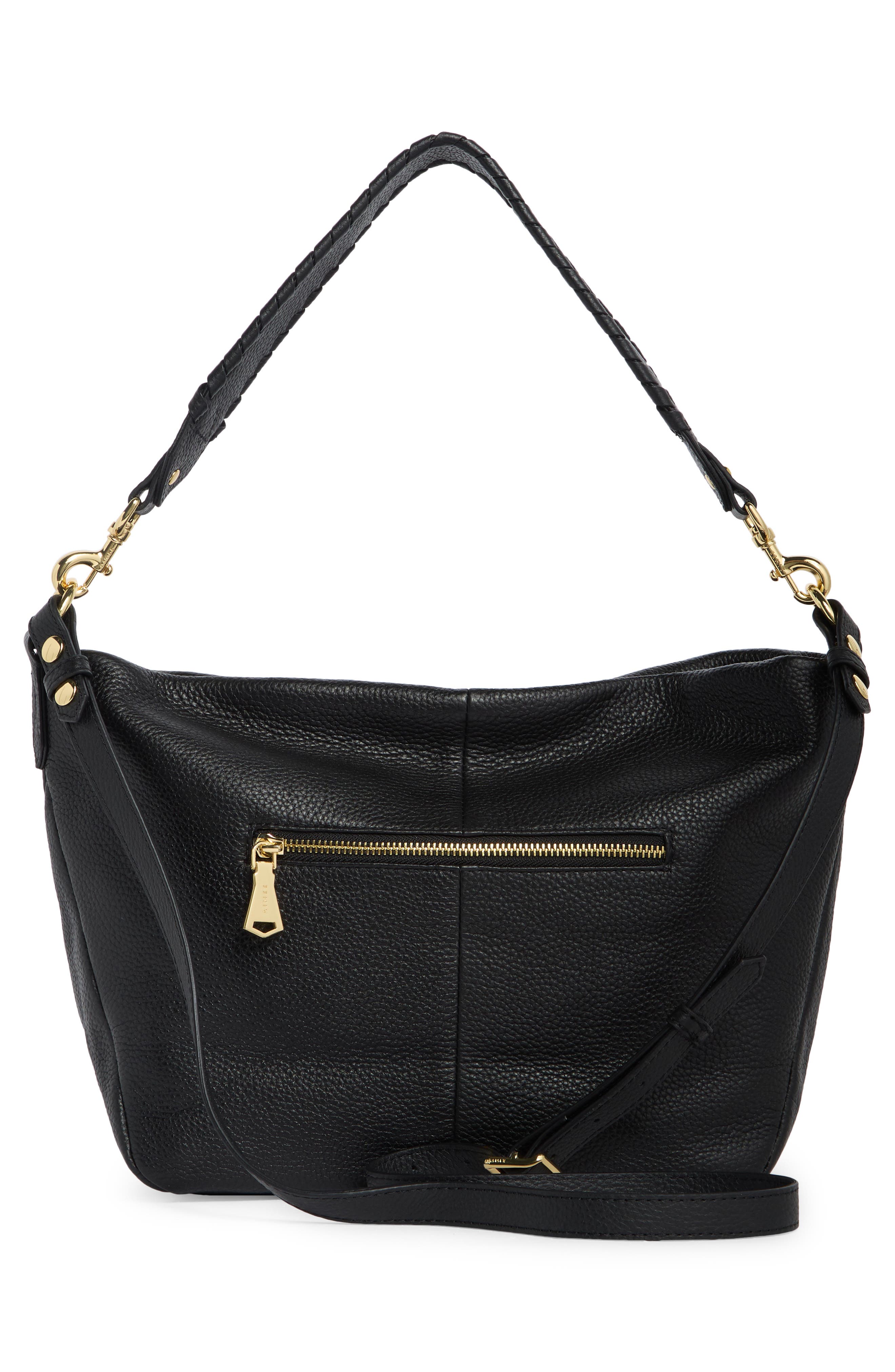 AIMEE Malta Leather Shoulder Bag, Alternate, color, Black