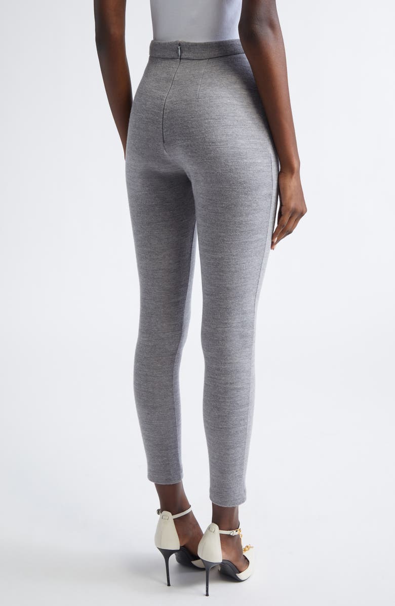 Balmain Virgin Wool & Cotton Blend Leggings, Alternate, color, Light Grey