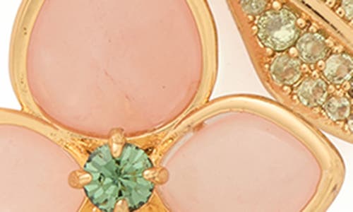Kate Spade Gold-tone Pastel Petals Linear Earrings In Gold/pink