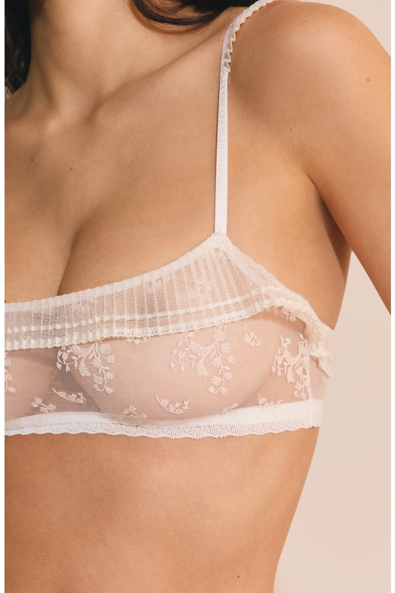 Harmonie Embroidered Tulle Bralette, Alternate, color, ECRU