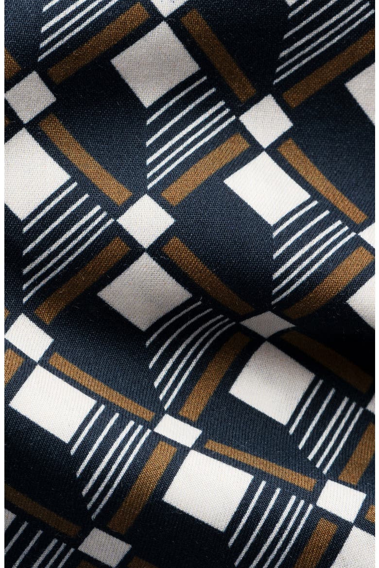 Slim Fit Diamond Geometric Print Dress Shirt, Alternate, color, NAVY