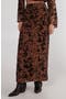 Leopard Print Floral Devoré Maxi Skirt