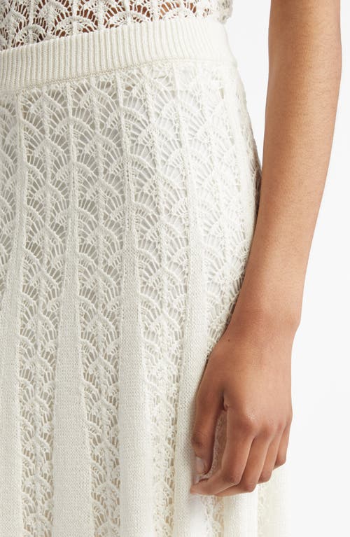 Shop Zimmermann Wylie Open Stitch Cotton Sweater Skirt In Ivory
