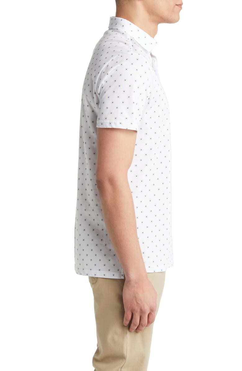 Stone Rose Geo Print Performance Jersey Polo, Alternate, color, 