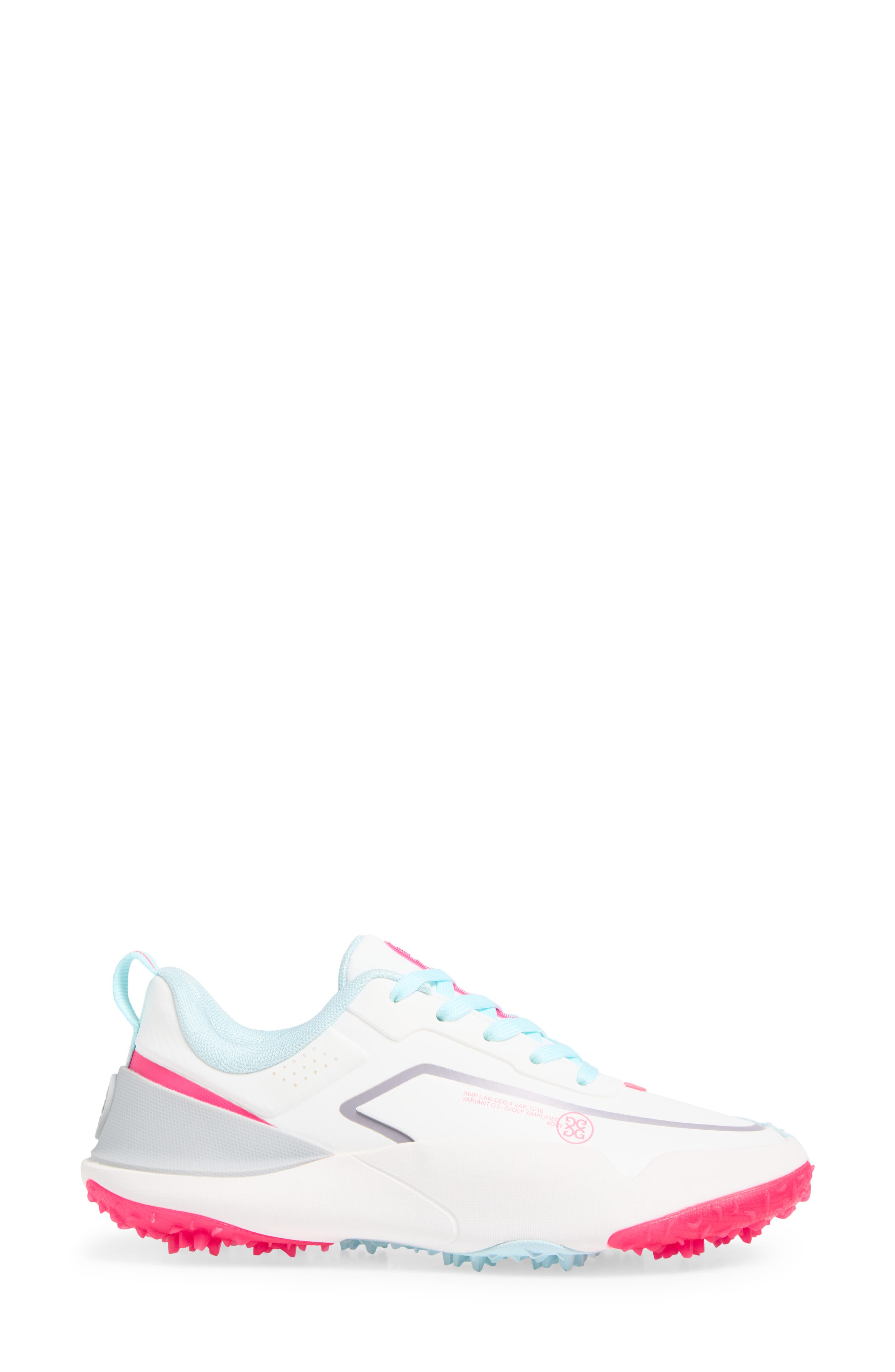 G/FORE G/18 Golf Shoe, Alternate, color, Snow / Knockout Pink
