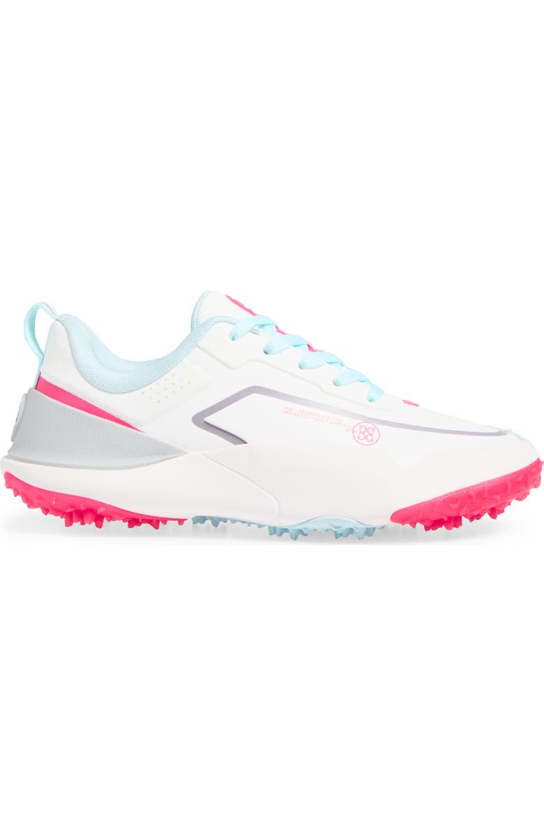 G/FORE G/18 Golf Shoe, Alternate, color, Snow / Knockout Pink