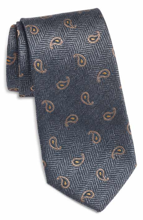 Jack Victor Paisley Silk & Cotton Tie