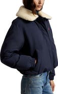 Polo Ralph Lauren Matte Down Jacket with Faux Shearling Collar