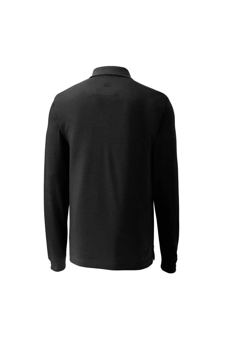 Men's Cutter & Buck Black George Mason Patriots Vault Advantage Tri-Blend Pique Big & Tall Long Sleeve Polo, Alternate, color, Black