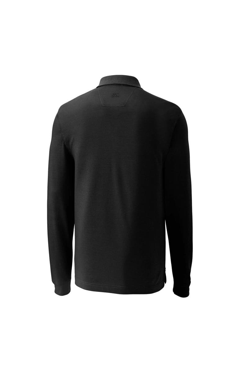 Cutter & Buck Men's Cutter & Buck Black George Mason Patriots Vault Advantage Tri-Blend Pique Big & Tall Long Sleeve Polo, Alternate, color, 