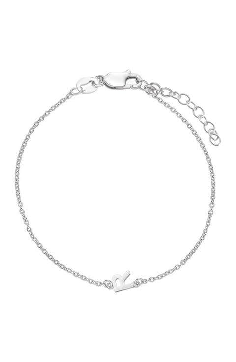 Inez Initial Bracelet/Anklet in Sterling Silver
