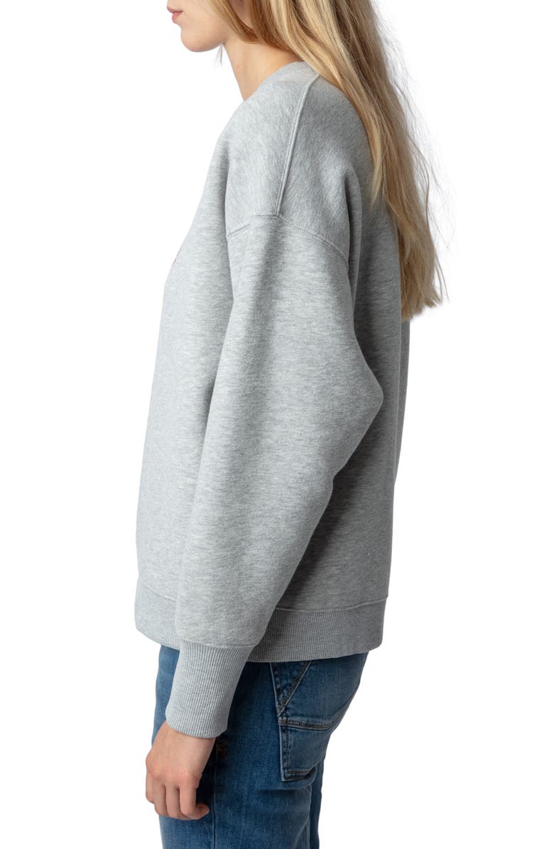 Zadig & Voltaire Oscar Je T'Aime Organic Cotton Blend Sweatshirt, Alternate, color, 