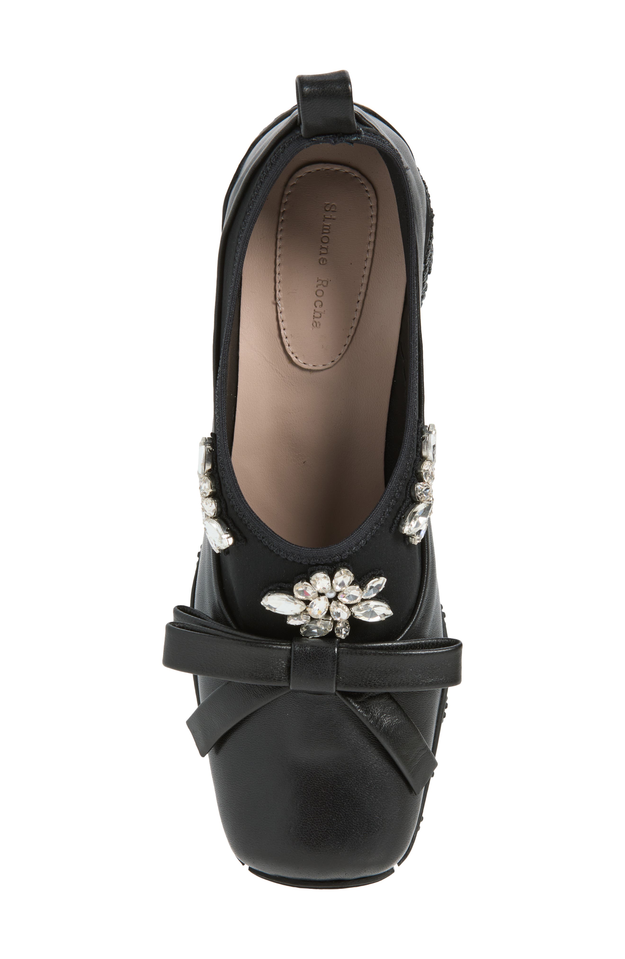 Rhinestone Bow Ballet Sneaker, Alternate, color, BLACK/ PEARL/ CLEAR