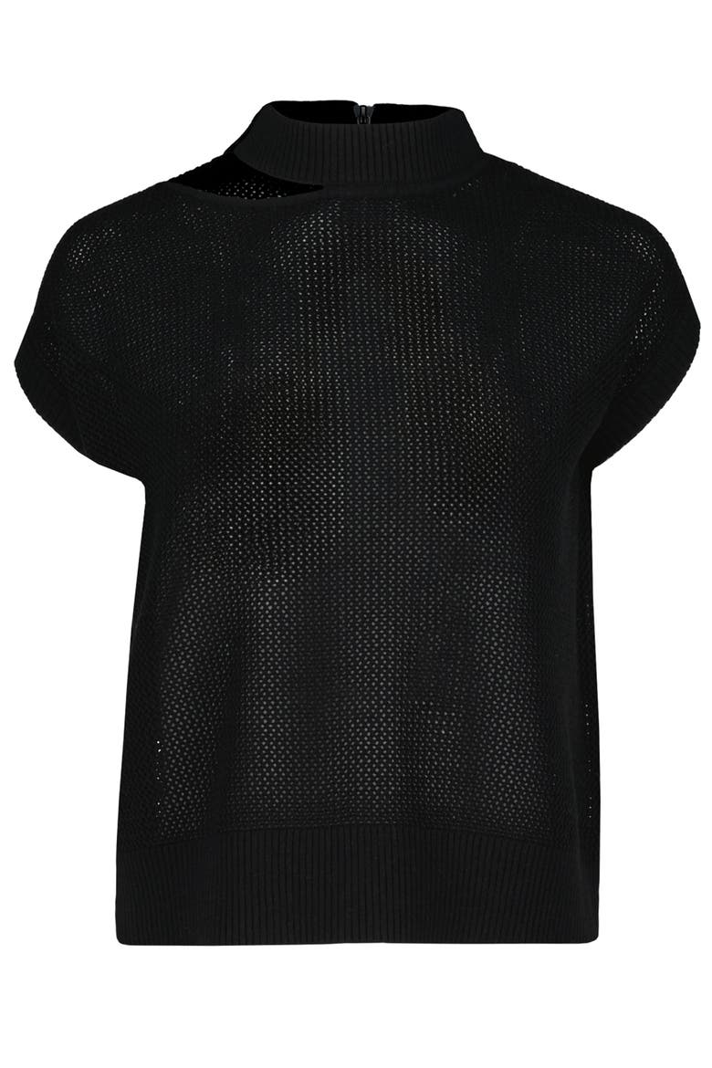 Alexis Cut Out Sweater, Alternate, color, Black