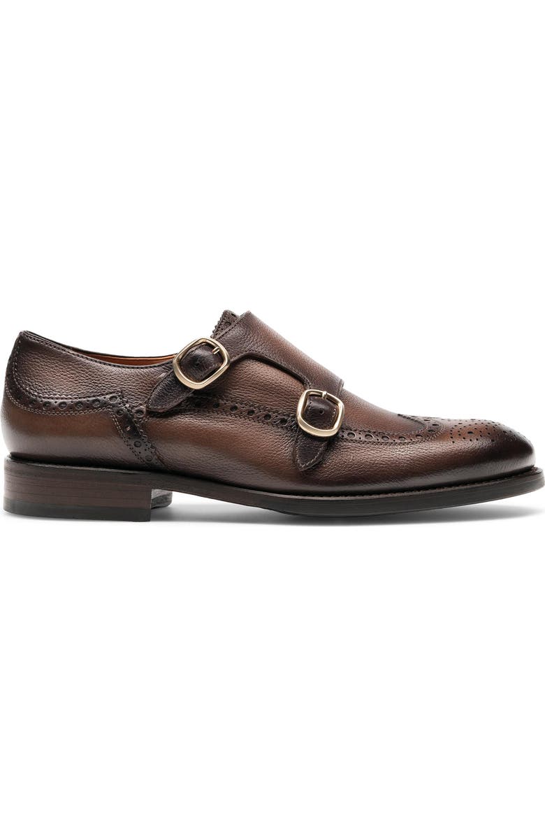 Magnanni Alicia Double Monk Strap Shoe, Alternate, color, Brown