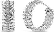 Haus of Brilliance 14K White Gold 1/4 Cttw Lab Grown Diamond Leafy Wreath Hoop Earrings