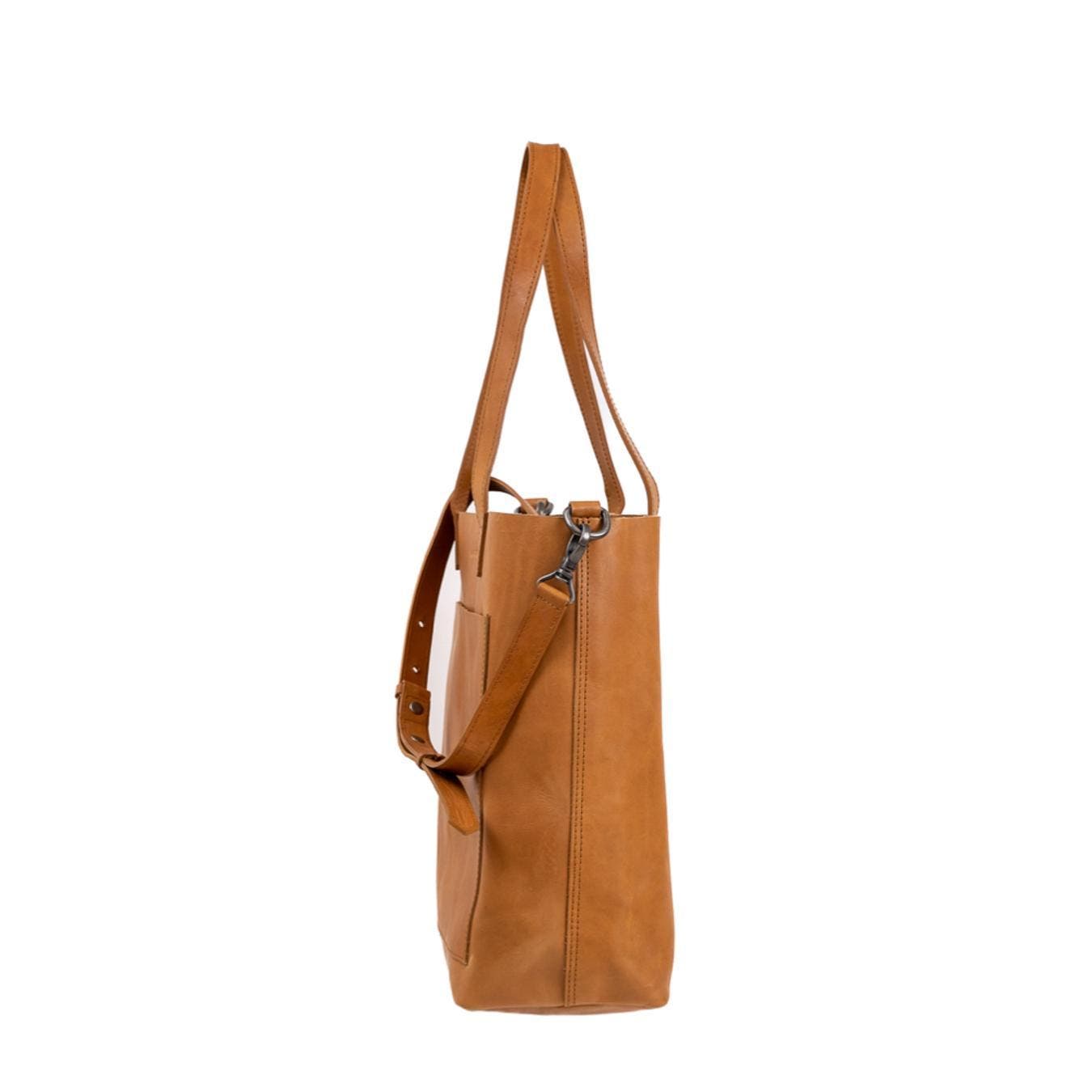 Leather Day Tote Bag, Alternate, color, Camel