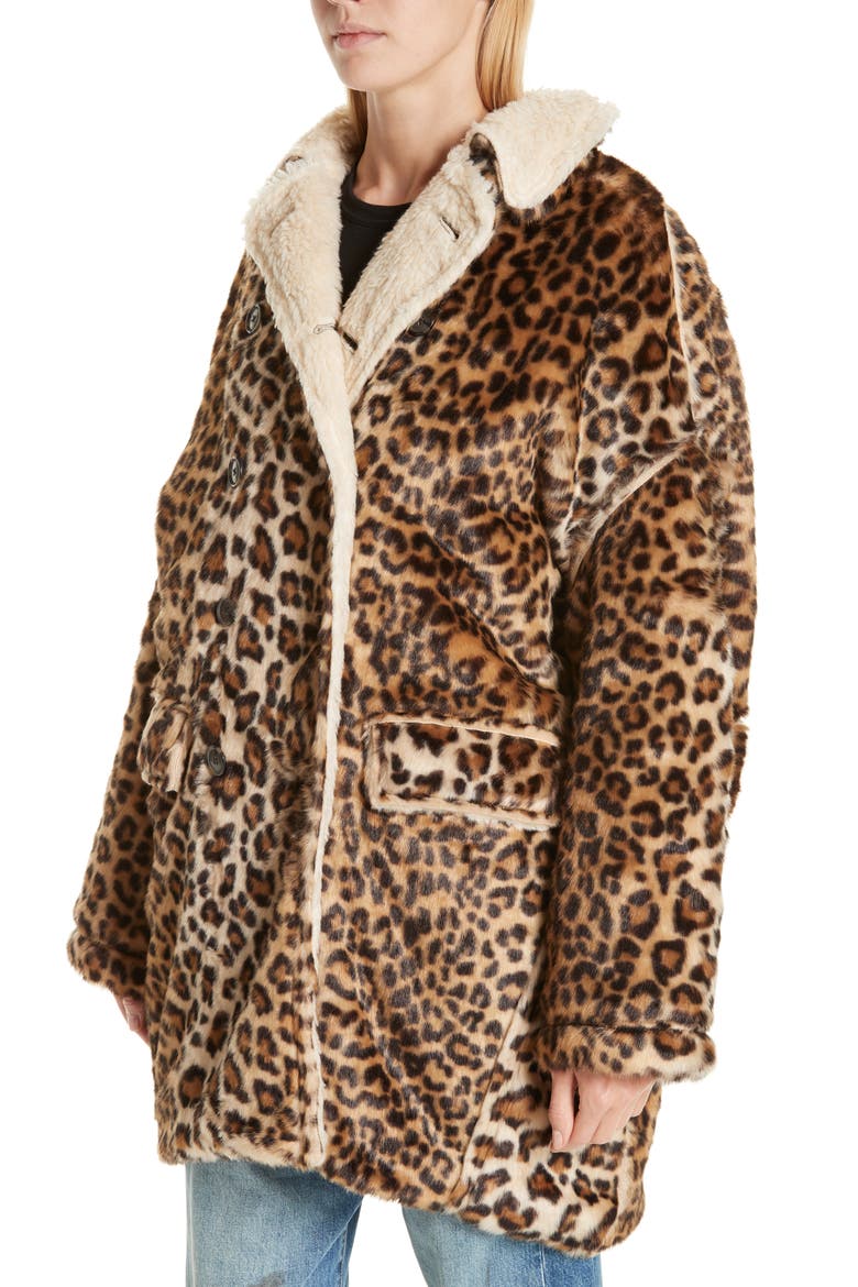 Oversize Faux Leopard Hunting Coat, Alternate, color, LEOPARD