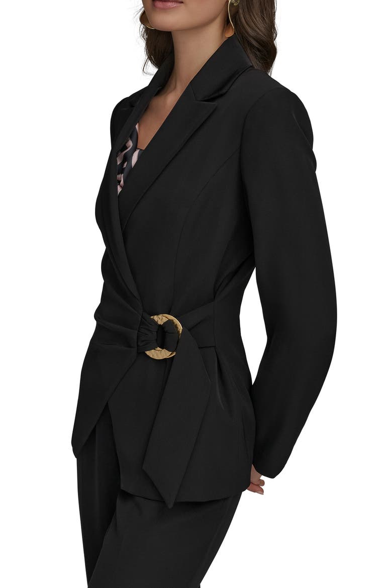 Hardware Side Tie Blazer, Alternate, color, BLACK
