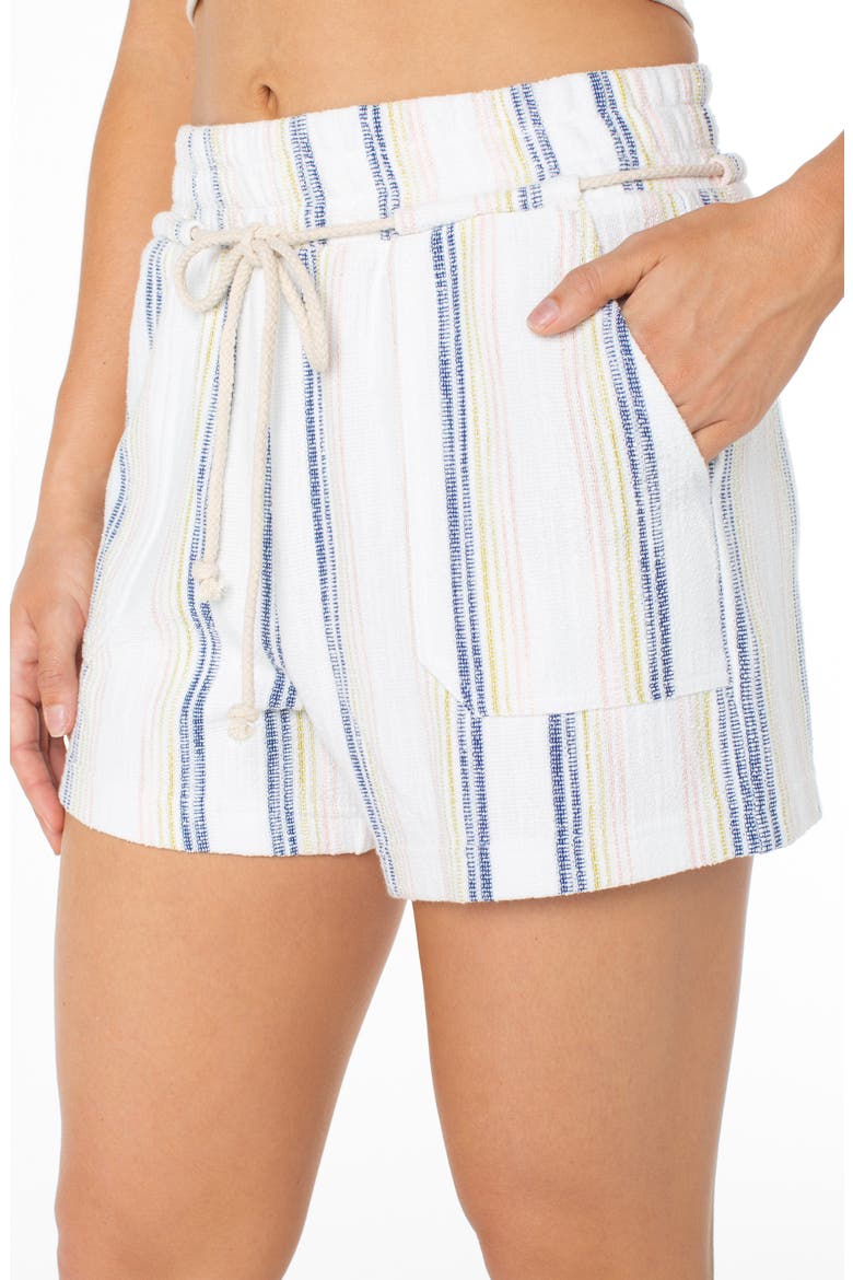 West Coast Stripe Cotton Blend Drawstring Shorts, Alternate, color, SURF WEB