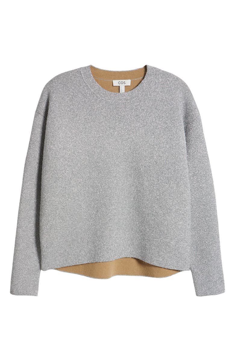COS Sparkle Oversize Wool Blend Sweater, Alternate, color, 