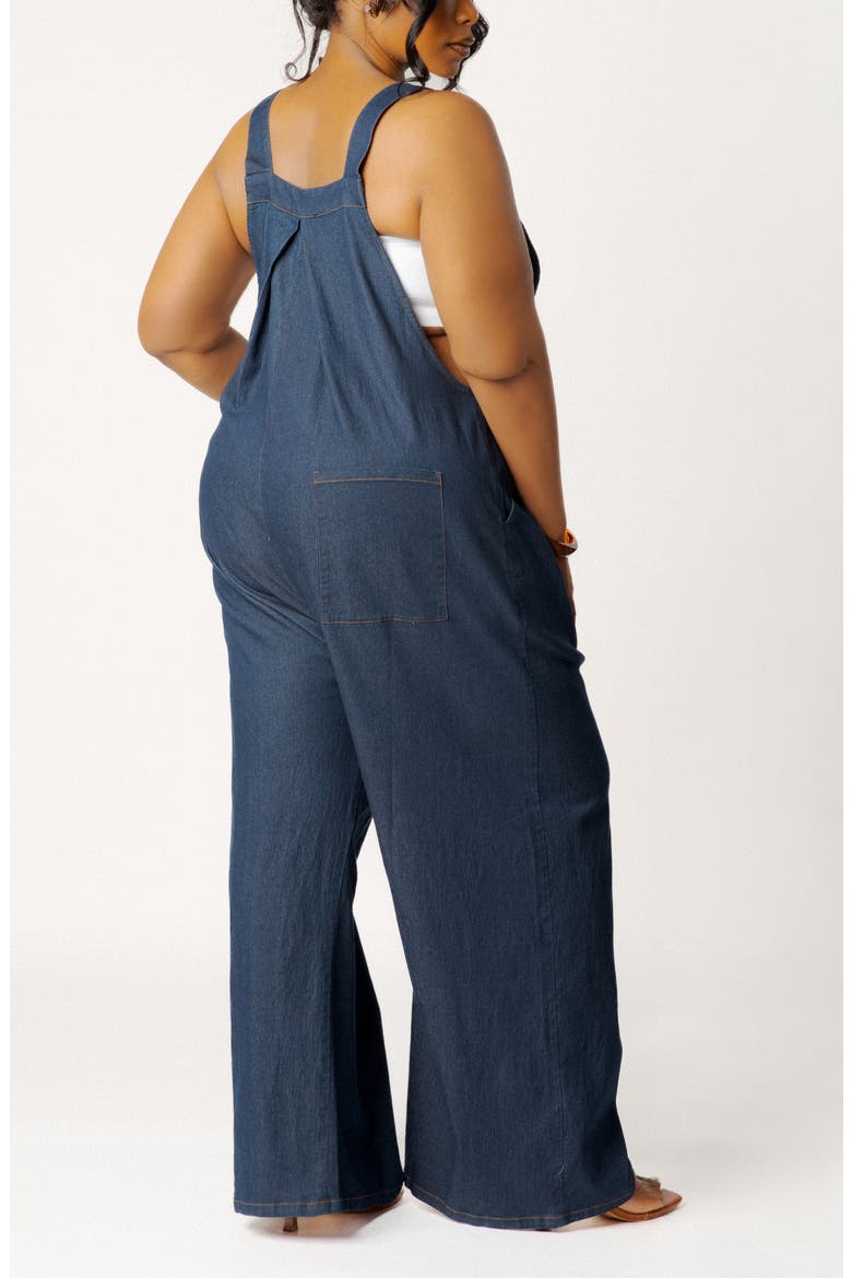 Wide Leg Denim Jumpsuit, Alternate, color, DENIM BLUE