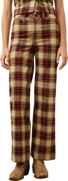 Faherty Ridge Plaid Corduroy Wide Leg Pants