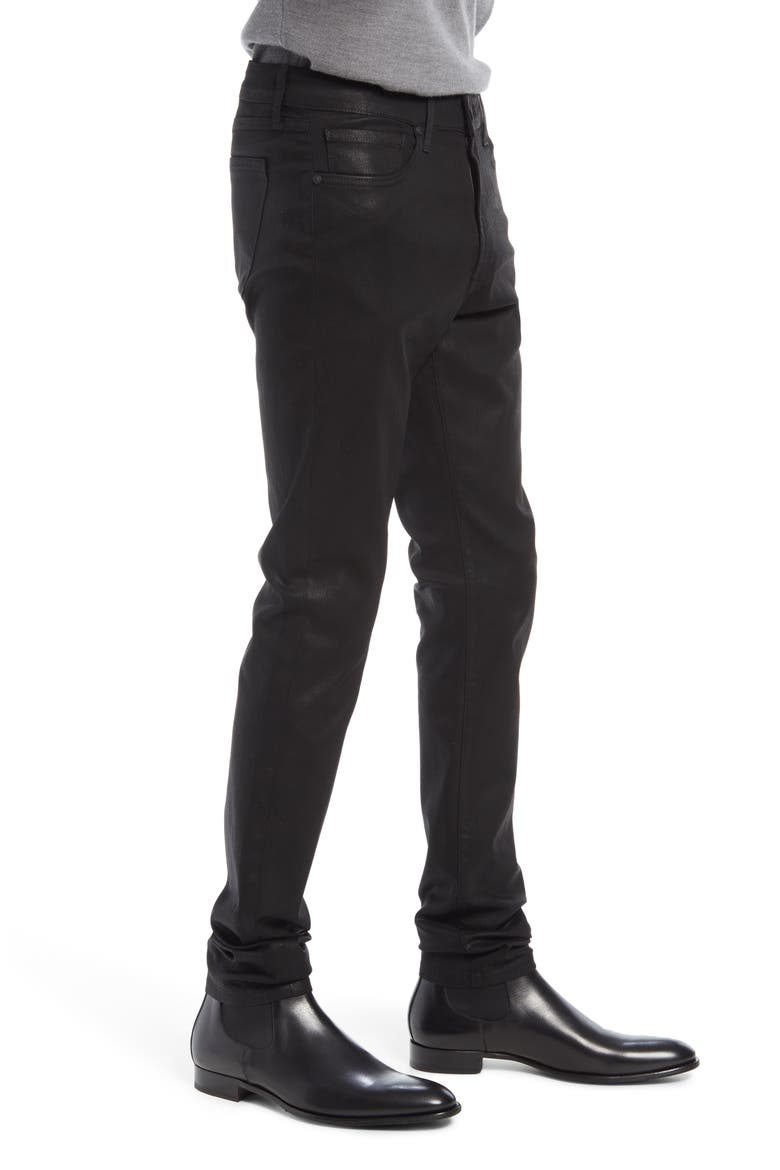 Greyson Skinny Fit Jeans, Alternate, color, COATED NOIR