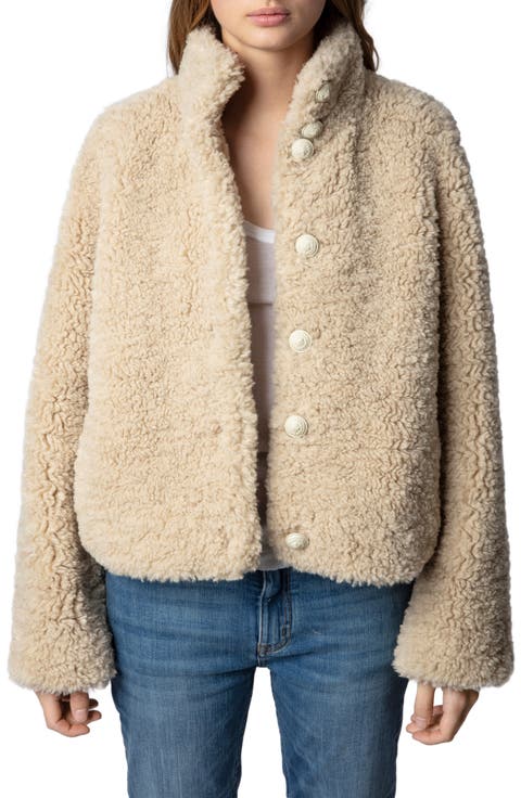 Fino Soft Curly Faux Fur Teddy Jacket