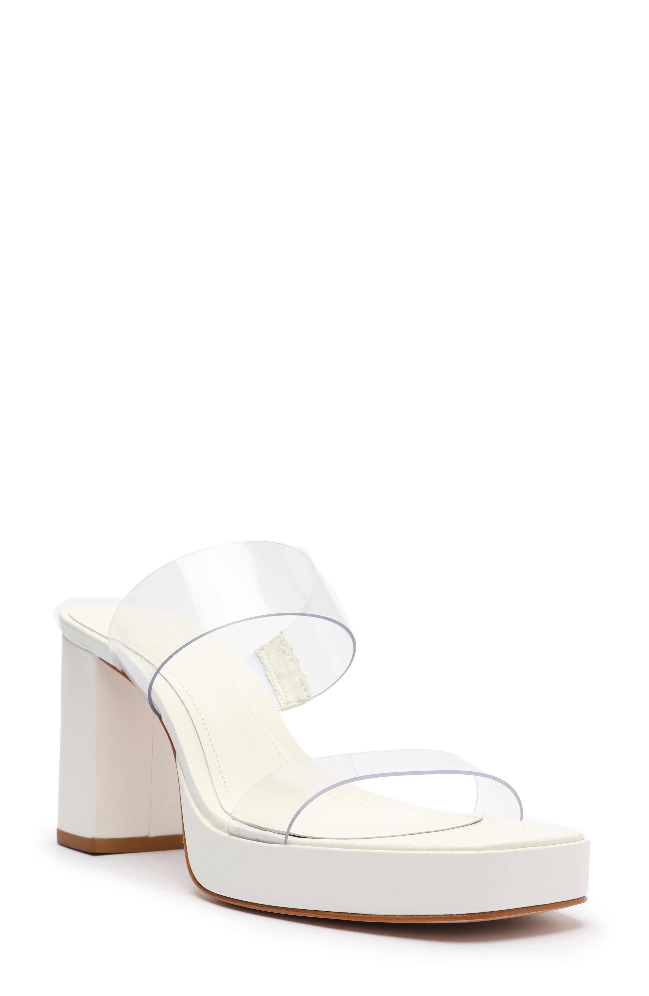 Ariella Platform Sandal, Main, color, TRANSPARENTE/WHITE