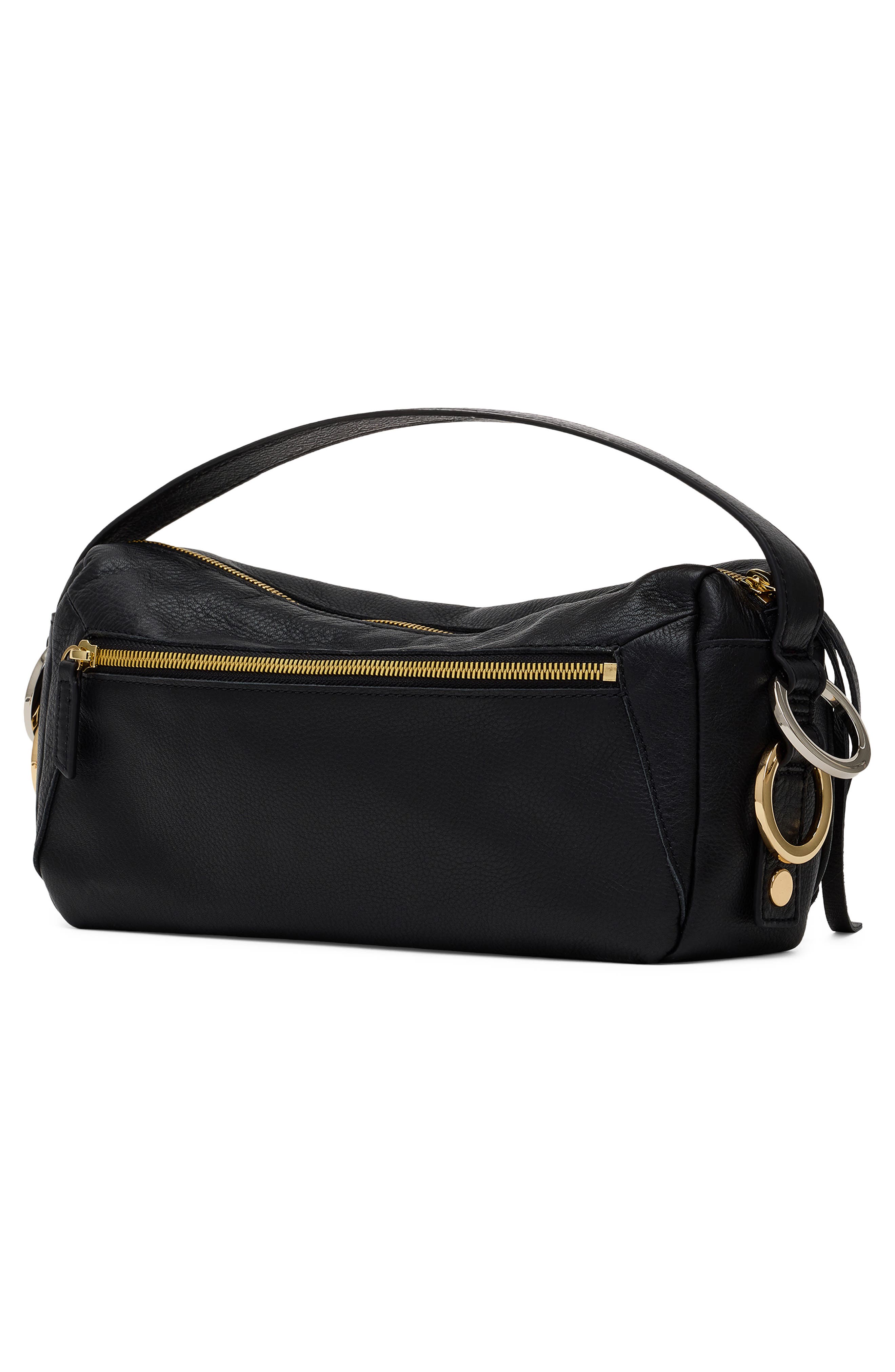 HAMMITT Medium Doxie Leather Shoulder Bag, Alternate, color, Black/ Gold Silver
