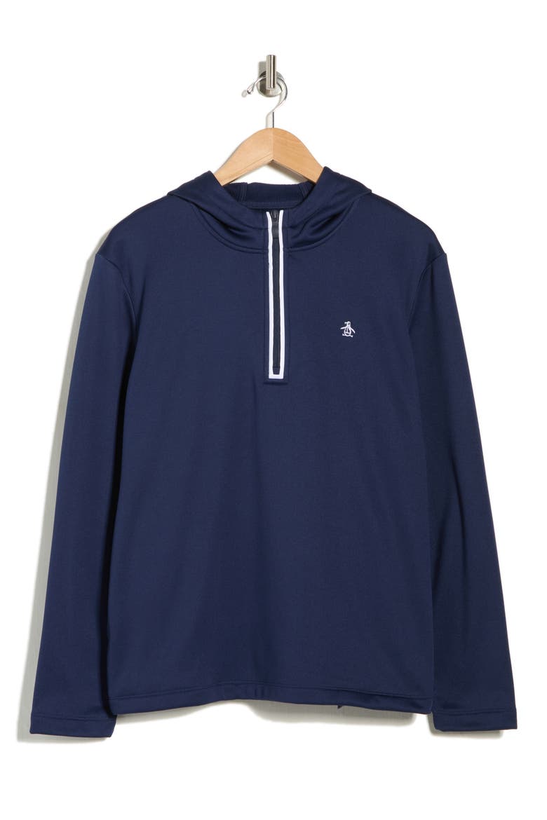 Long Sleeve Half-Zip Fleece Pullover Hoodie, Alternate, color, BLACK IRIS