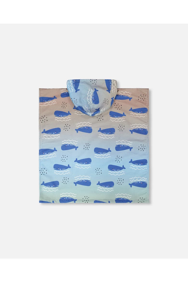 Hooded Whale Beach Towel, Alternate, color, Blue Whale Print