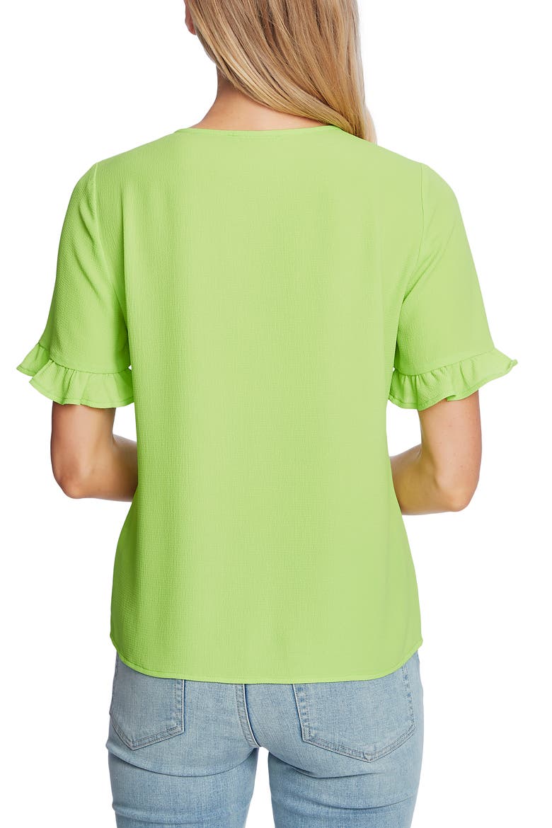 Ruffle Sleeve Blouse, Alternate, color, MINT GLOW