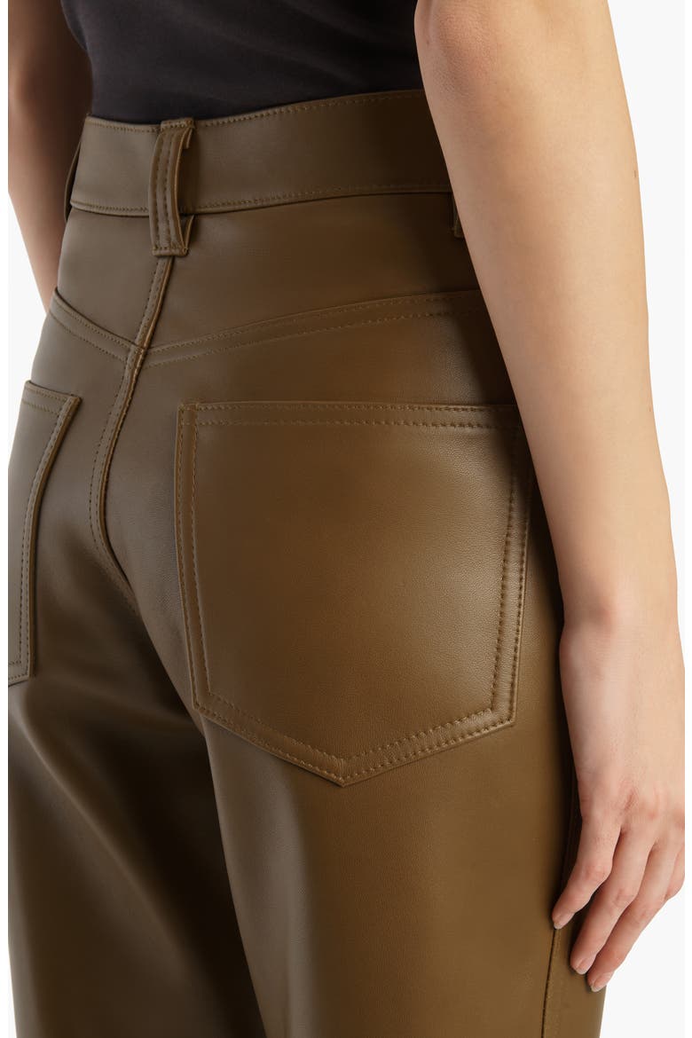 Callum Tapered Lambskin Leather Pants, Alternate, color, DARK OLIVE