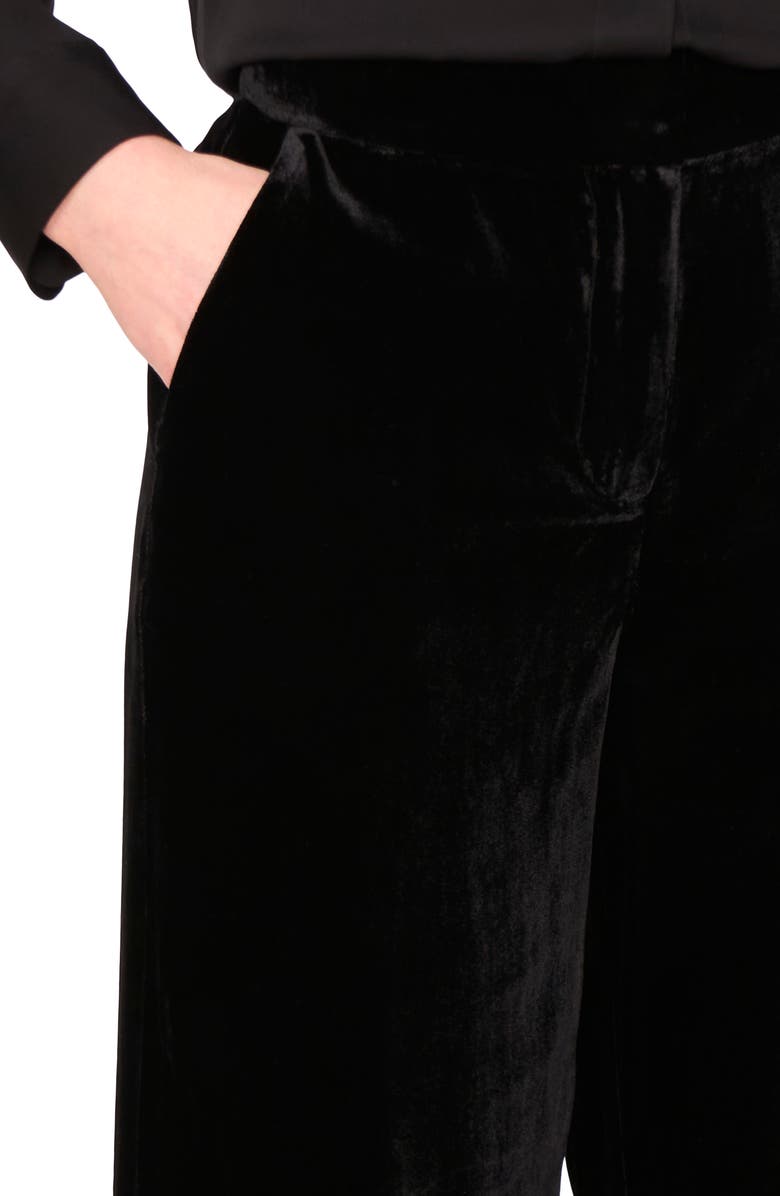 Ted Baker Wide Leg Velvet Pants, Alternate, color, Rich Black