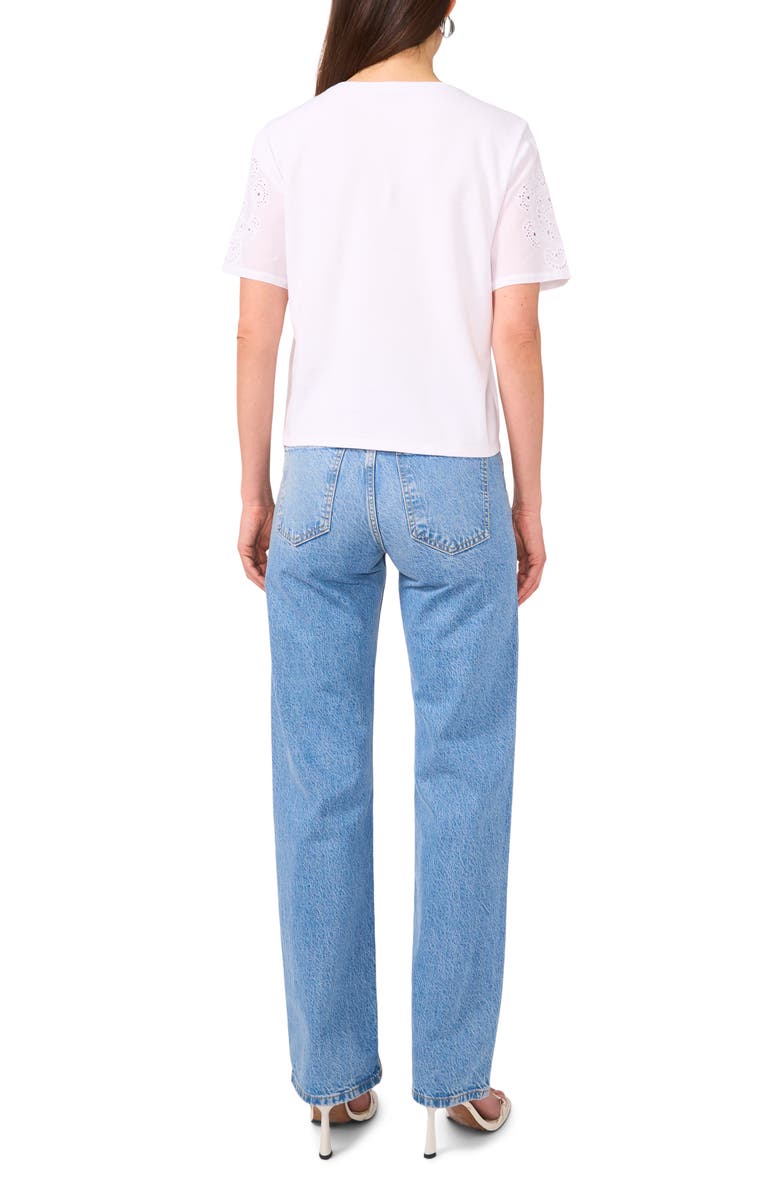 Vince Camuto Eyelet Sleeve Cotton Blend T-Shirt, Alternate, color,