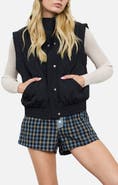 Blu Pepper Cropped Mock Neck Puffer Vest