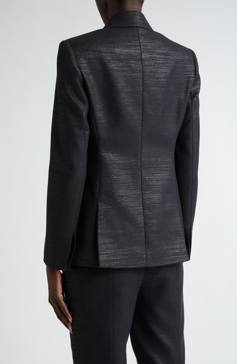 ST. JOHN Doubled Breasted Metallic Twill Blazer, Alternate, color,