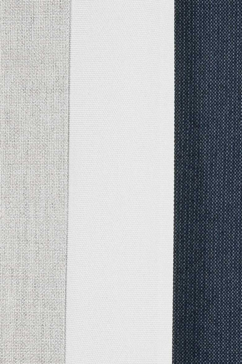 Nevis panelled dimensional banded Indoor & Outdoor Woven Accent Pillow, Alternate, color, Indigo
