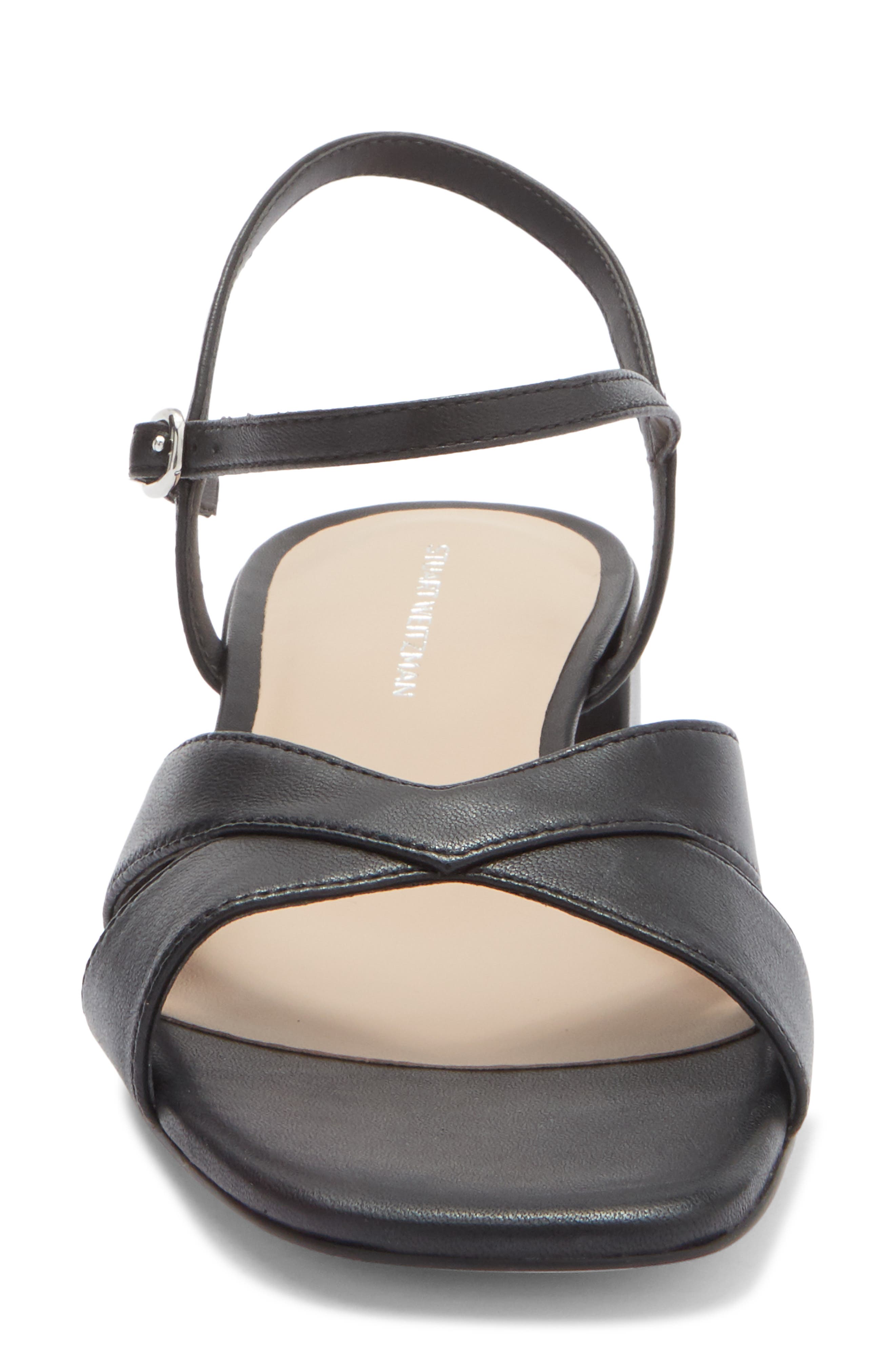 Stuart Weitzman Miami Block Heel Sandal, Alternate, color, Black