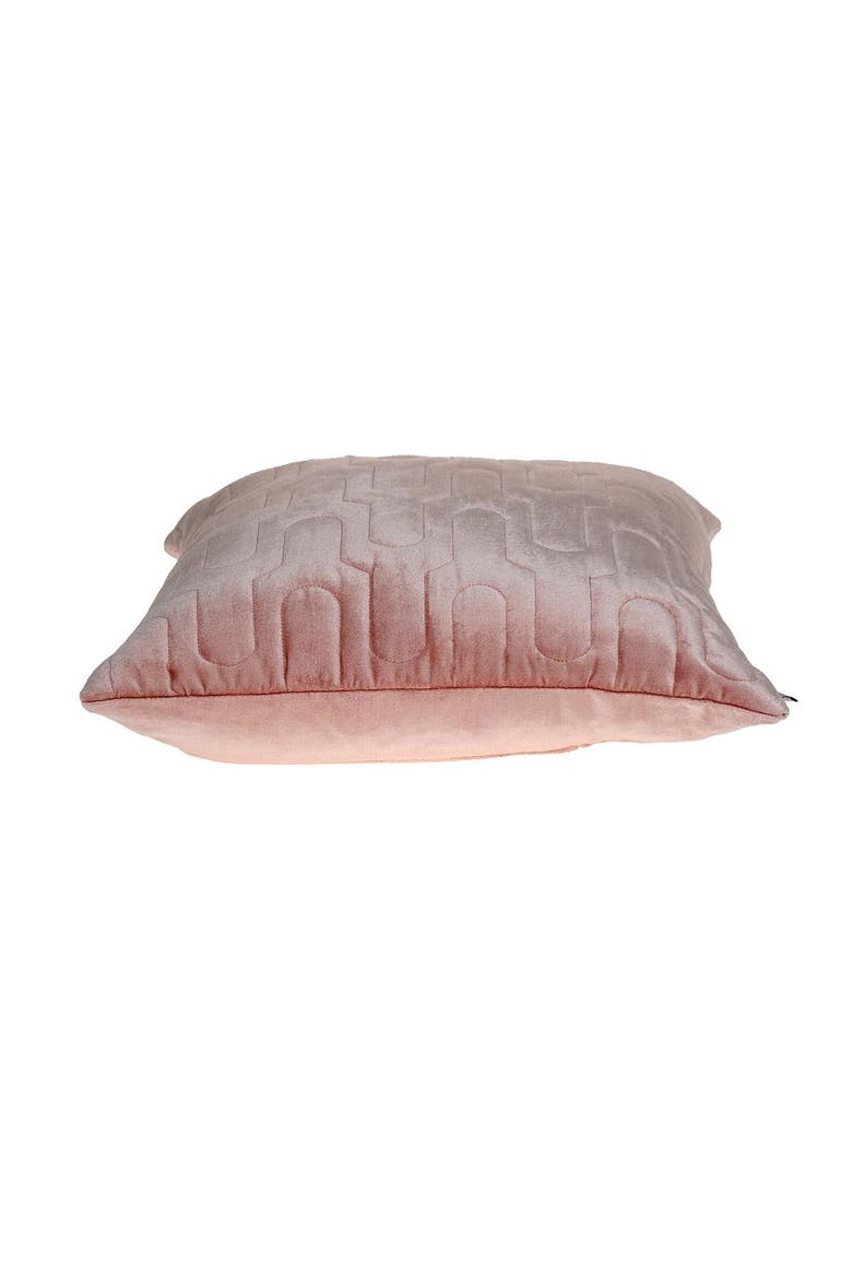 Basil Quilted Velvet Throw Pillow, Alternate, color, PINK