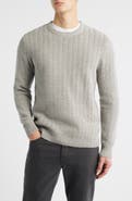 James Campbell Ayr Herringbone Stitch Cotton & Wool Blend Sweater