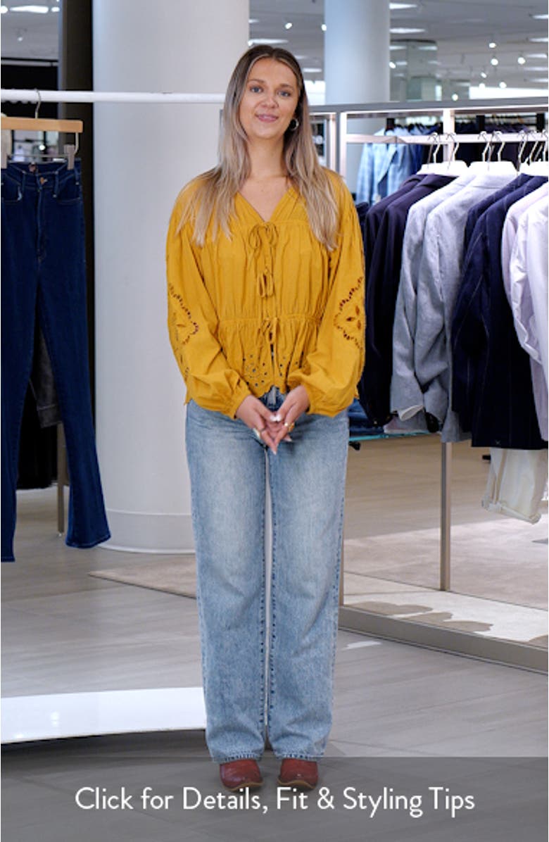 Long Sleeve Cotton Eyelet Top