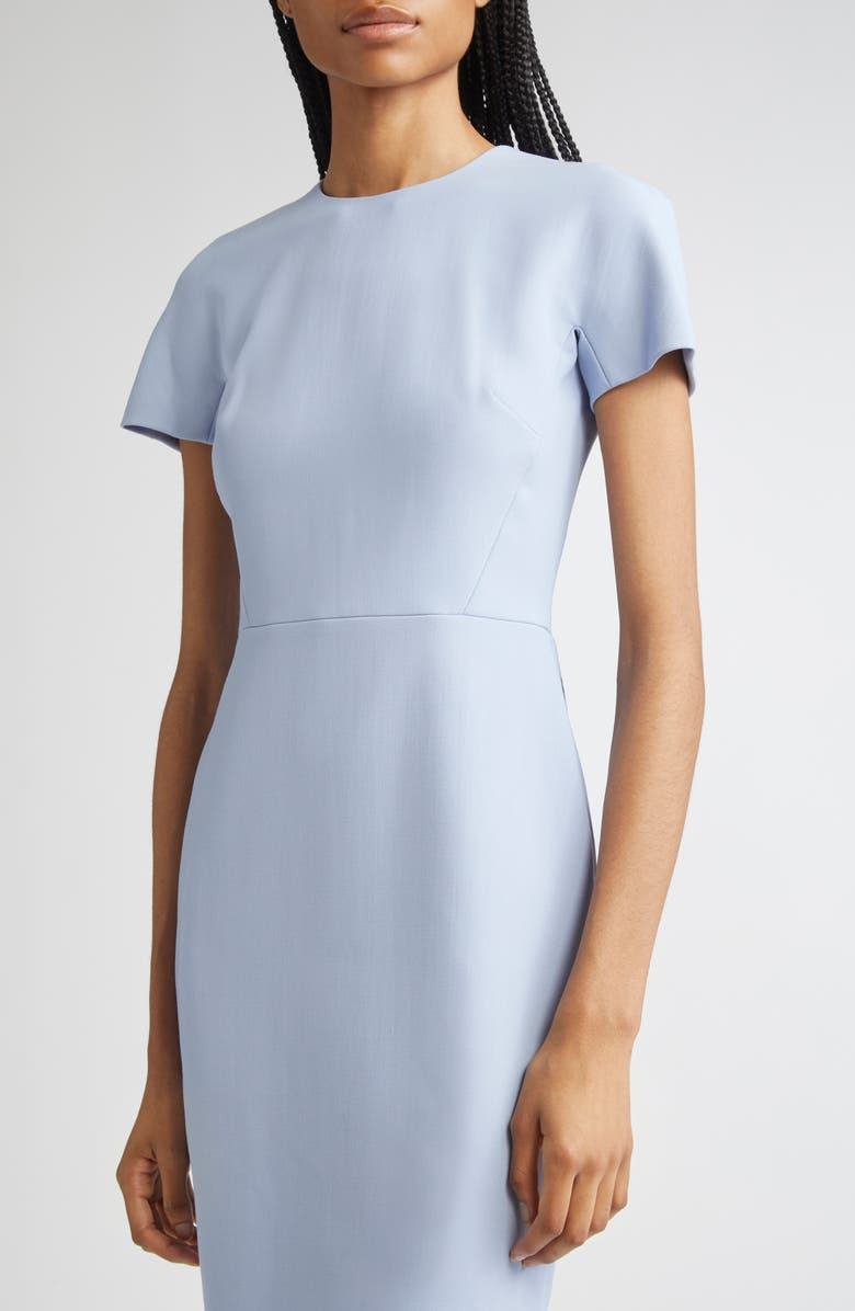 Victoria Beckham Fitted Double Crepe T-Shirt Dress, Alternate, color, Delphinium