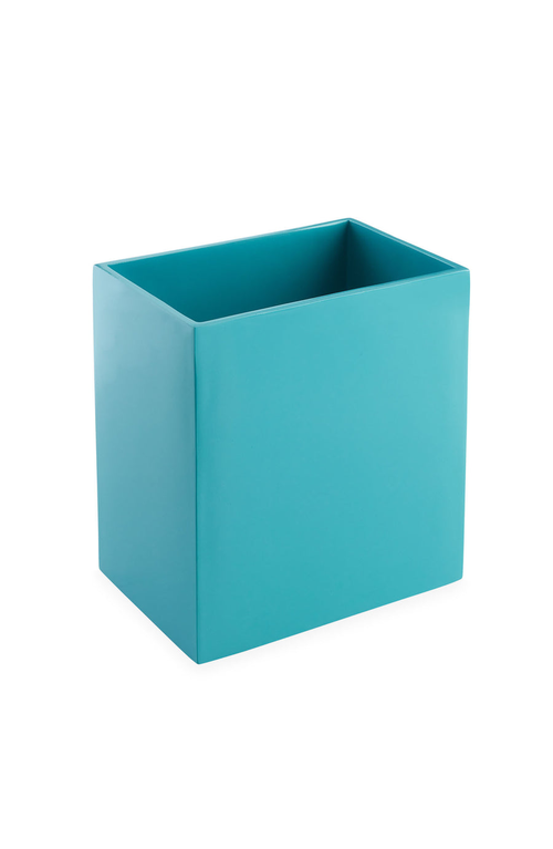 Jonathan Adler Lacquer Wastebasket Turquoise In Blue