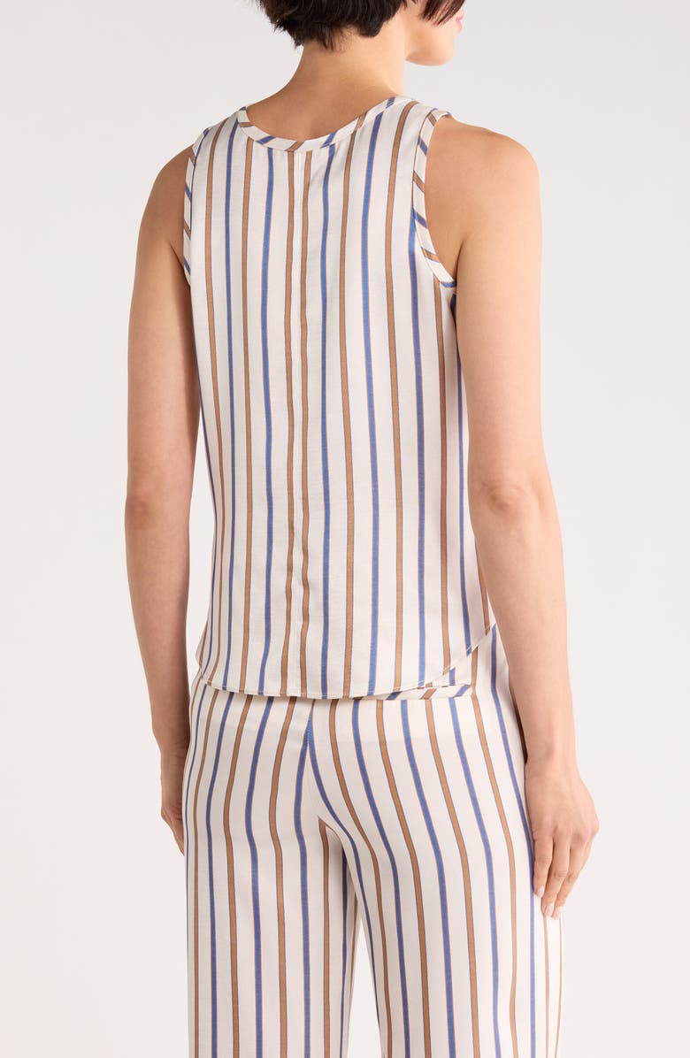 Veronica Beard Sabrina Sleeveless Top, Alternate, color, Sand/Slate Blue